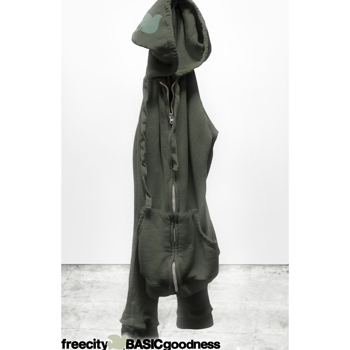 Women's Superfluff Lux Zip Hoodie by Freecity featuring a cozy Treeshroom design and front zipper for comfortable style.