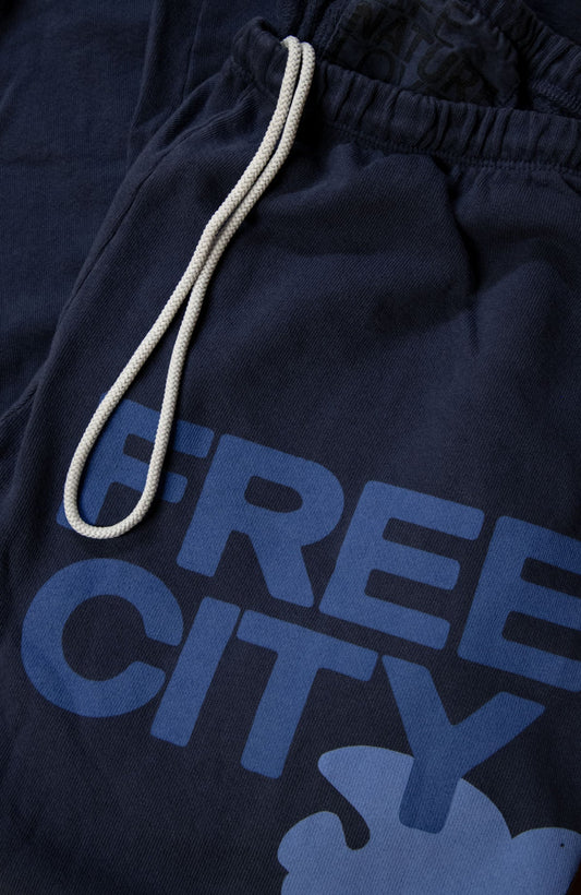 FreeCity FREECITY LARGE SWEATPANT - Moonshrooms Blue Black