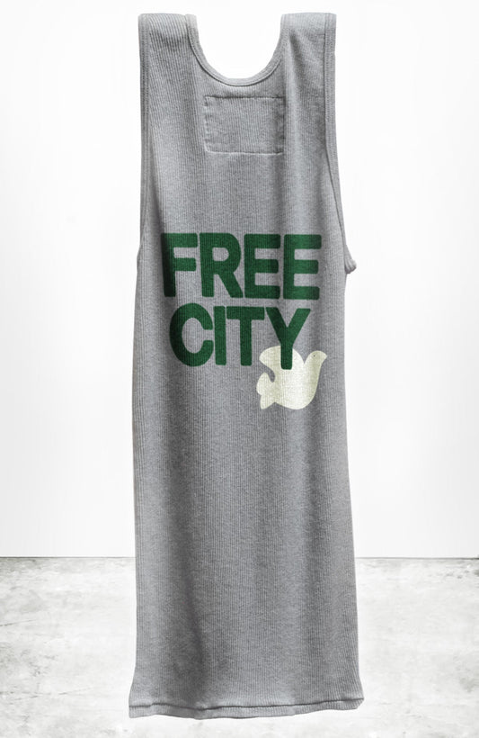 FreeCity FREECITY RTU/1999 HEATHER SUPERVINTAGE TANK - Heather Army White Smoke