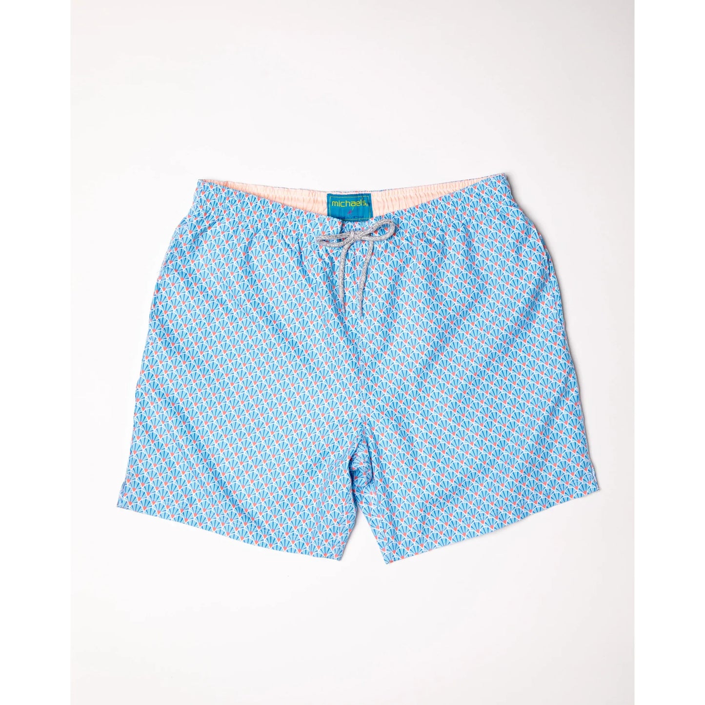 Men's Cyclist Liner Swim Trunks - Fans Sky/Orange - DUNE + SALT