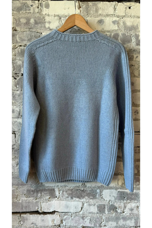 Merino Mock Neck Crew - Sky - DUNE + SALT
