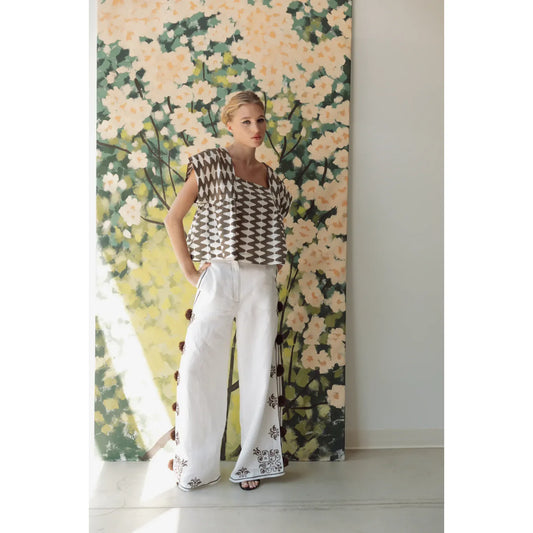 Square Neck Blouse - Tribal Zig Zag - DUNE + SALT