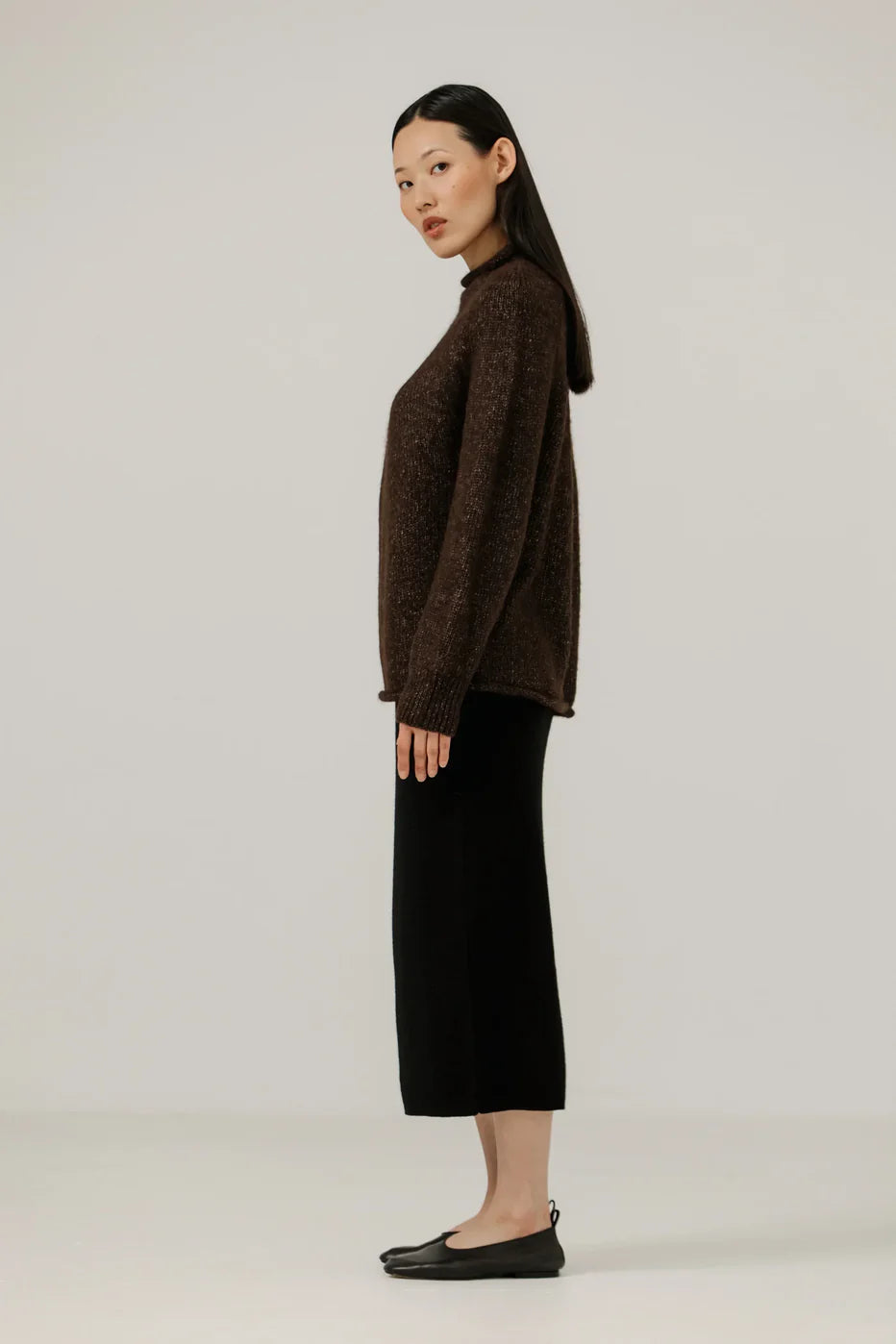 Handloom Rollneck Sweater - Carob - DUNE + SALT