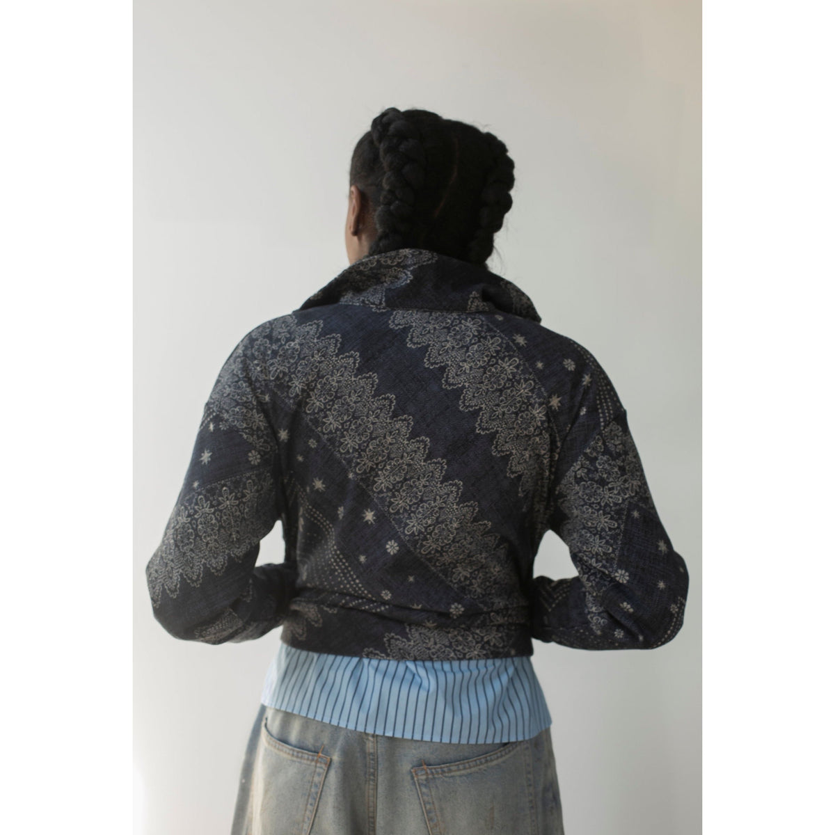 Quarter Zip Pullover - Indigo Bandana