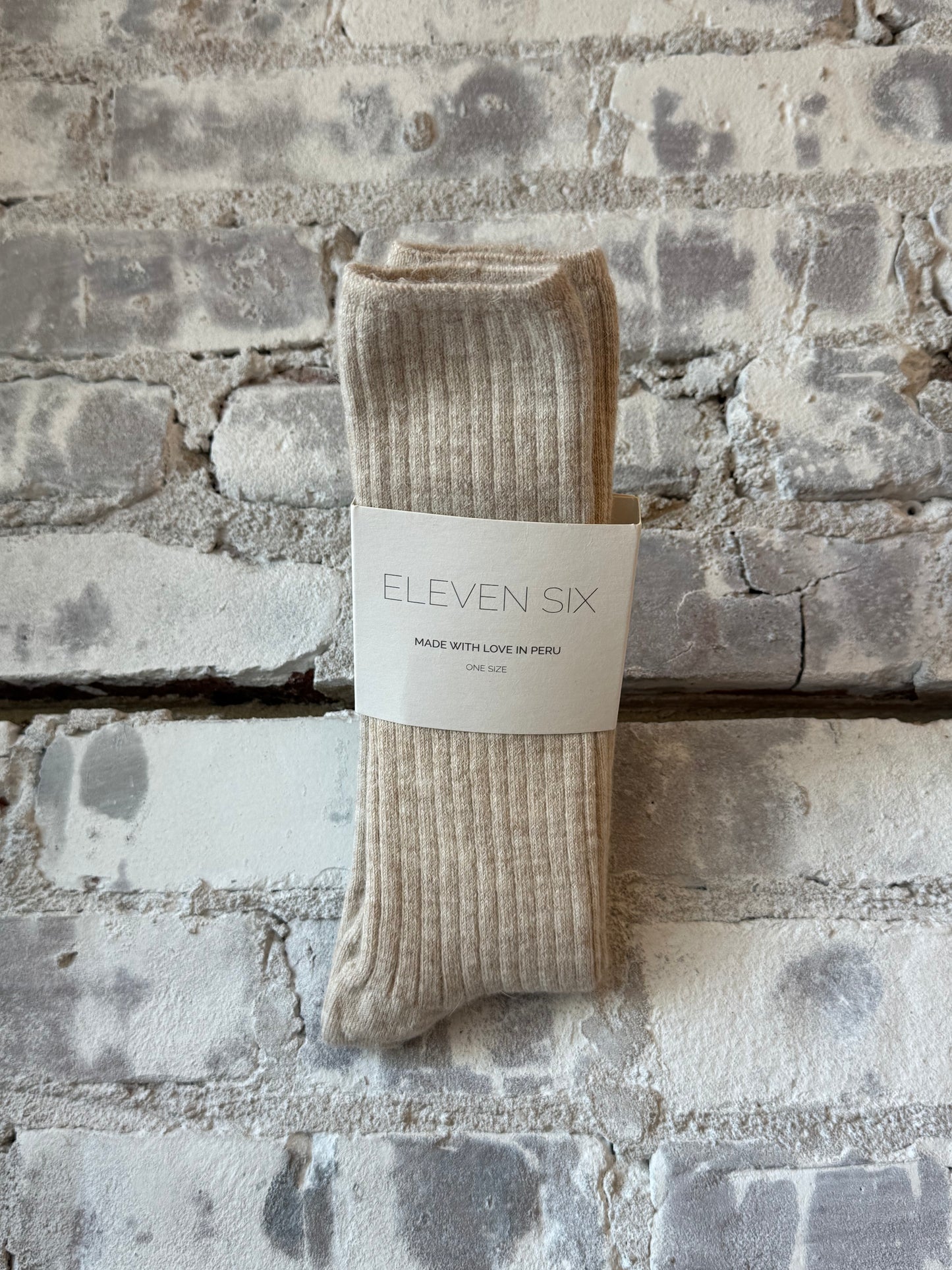 ELEVEN SIX Ali Ribbed Sock - Nude Dark Gray