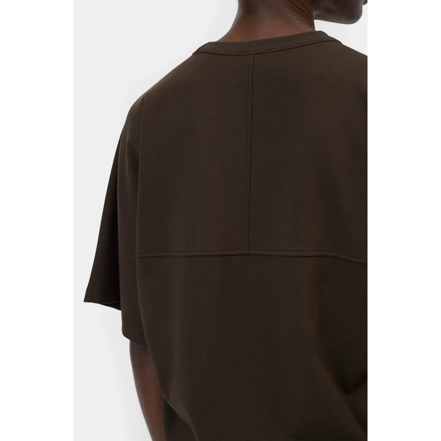 Women's Deep Yoke Dress in Maple Brown by Closed, featuring a fitted bodice and flowing skirt with deep yoke detail.