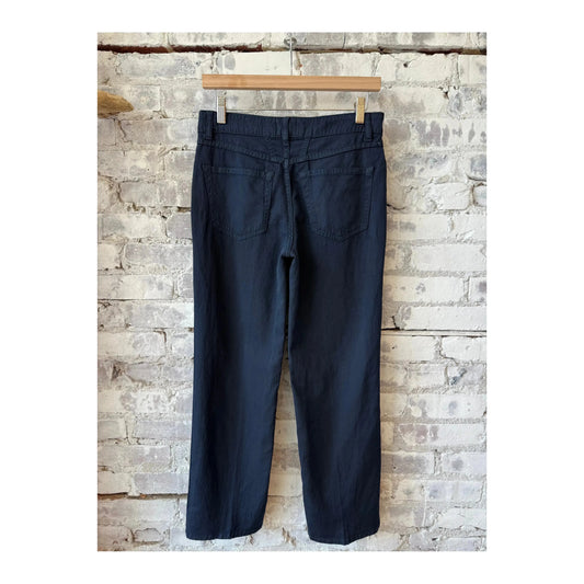 Milo Cotton Linen Straight Pants - Dark Night - DUNE + SALT