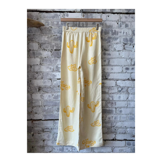 Winona Wide Pant - Dune Beige Print - DUNE + SALT