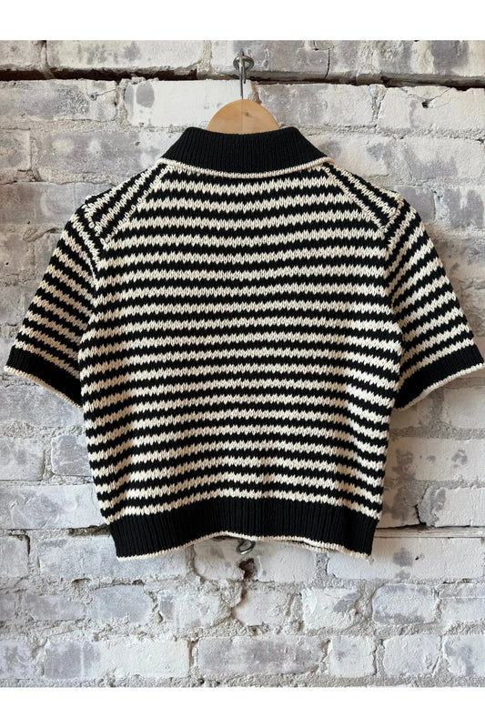 Knitted Cardigan in Organic Cotton - Black - DUNE + SALT