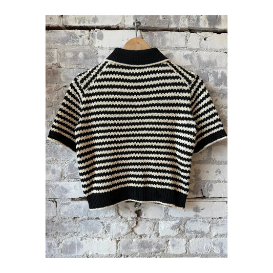 Knitted Cardigan in Organic Cotton - Black - DUNE + SALT