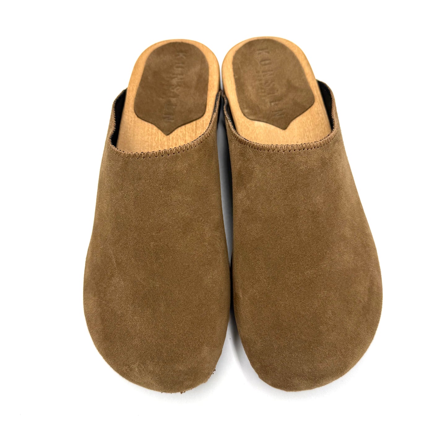 KUNSTENDESIGN.COM Lowrider | Men‘s Clogs | Umber Suede Saddle Brown