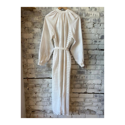 Makeda Button Up Dress - Abira White - DUNE + SALT