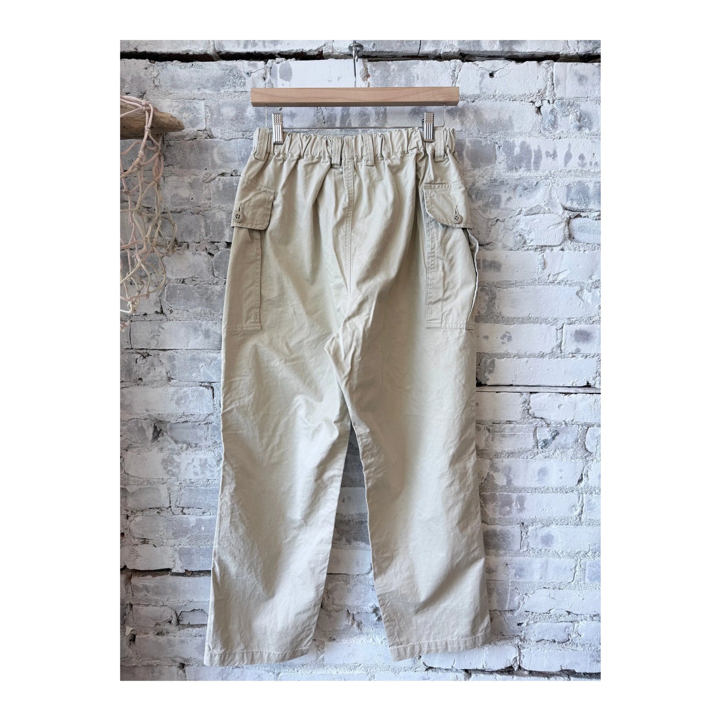 Wide Chino Cloth Cargo Pant - Beige - DUNE + SALT