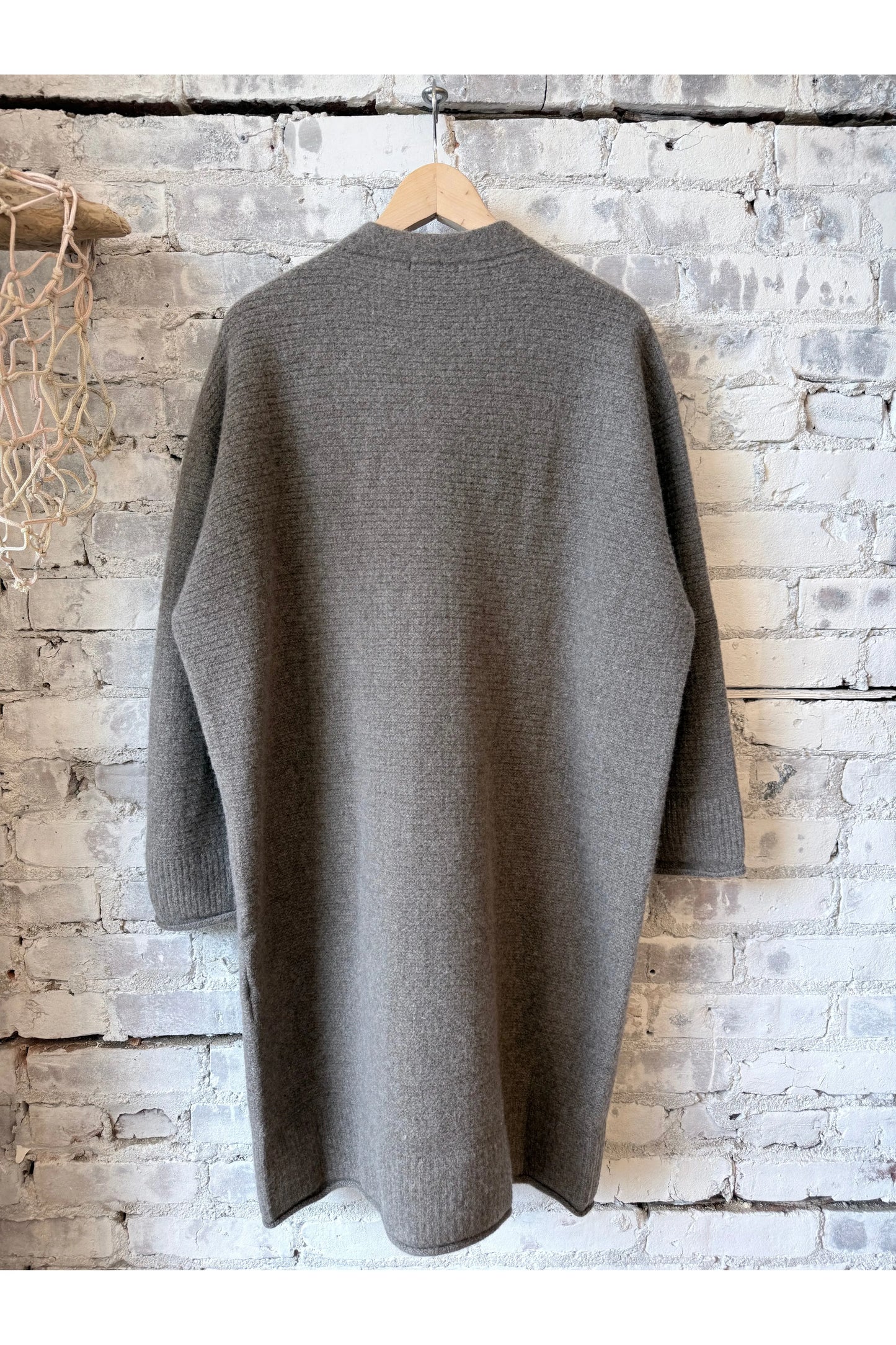 Cashmere/Wool Cardigan Coat - Greige - DUNE + SALT