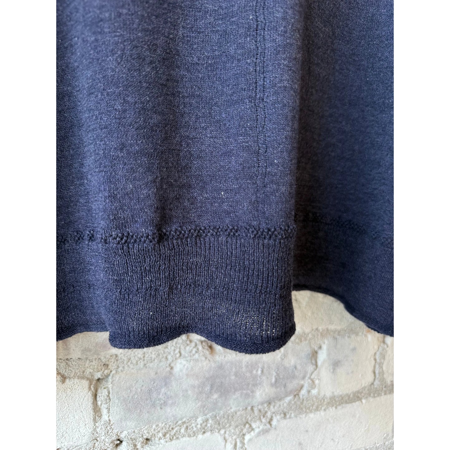 Cotton-Linen V-Neck Cardigan Sweater - Navy - DUNE + SALT