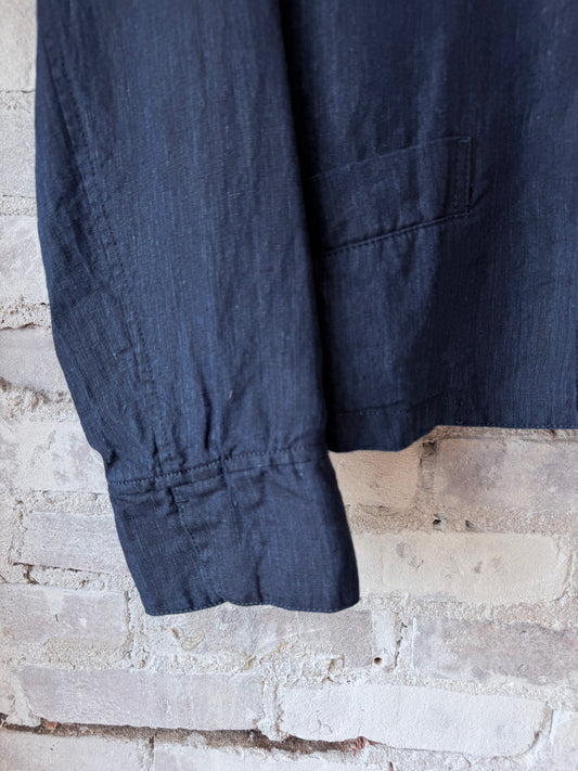 Indigo Linen Chambray Jacket - Dark Indigo - DUNE + SALT