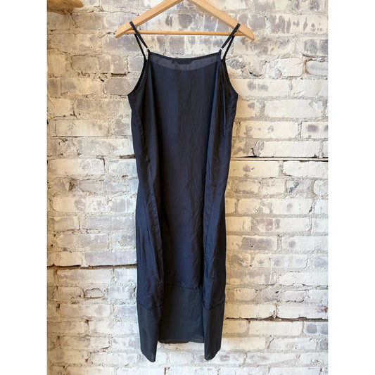 Bemberg Pieced Cupro Slip Dress - Navy - DUNE + SALT
