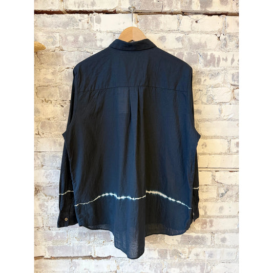 Engineered Tie-Dye Striped Shirt - Dark Navy - DUNE + SALT