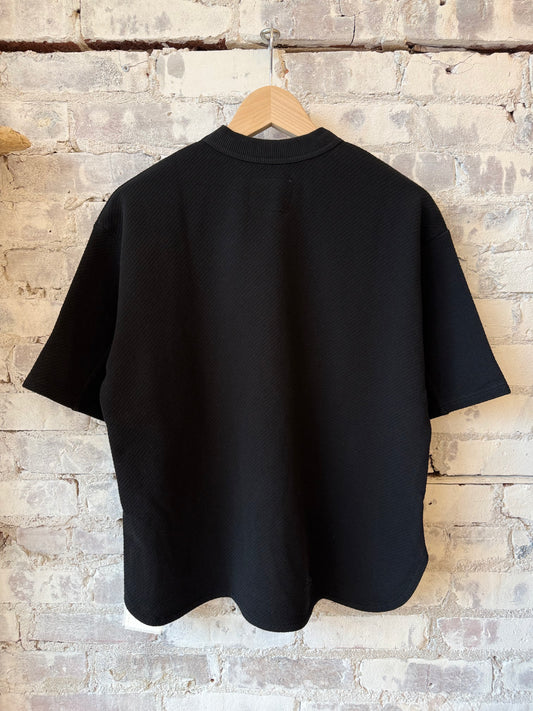 SS Cotton Mesh Crew Tee - Black - DUNE + SALT