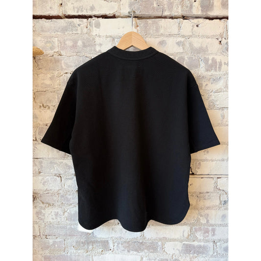 SS Cotton Mesh Crew Tee - Black - DUNE + SALT