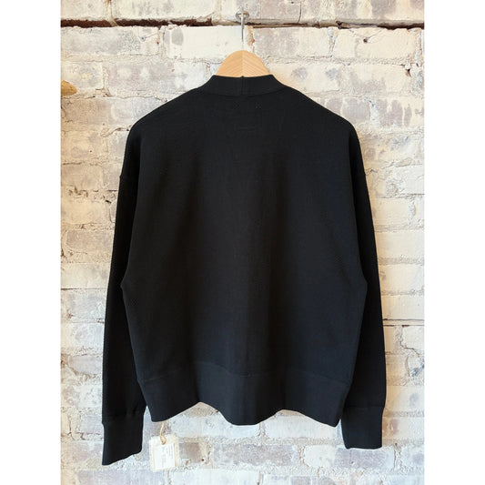 Cotton Mesh LS Cardigan - Black - DUNE + SALT