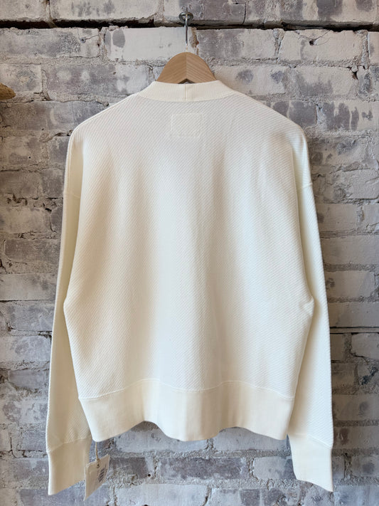 Cotton Mesh LS Cardigan - White - DUNE + SALT