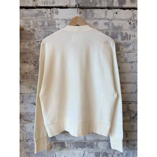 Cotton Mesh LS Cardigan - White - DUNE + SALT