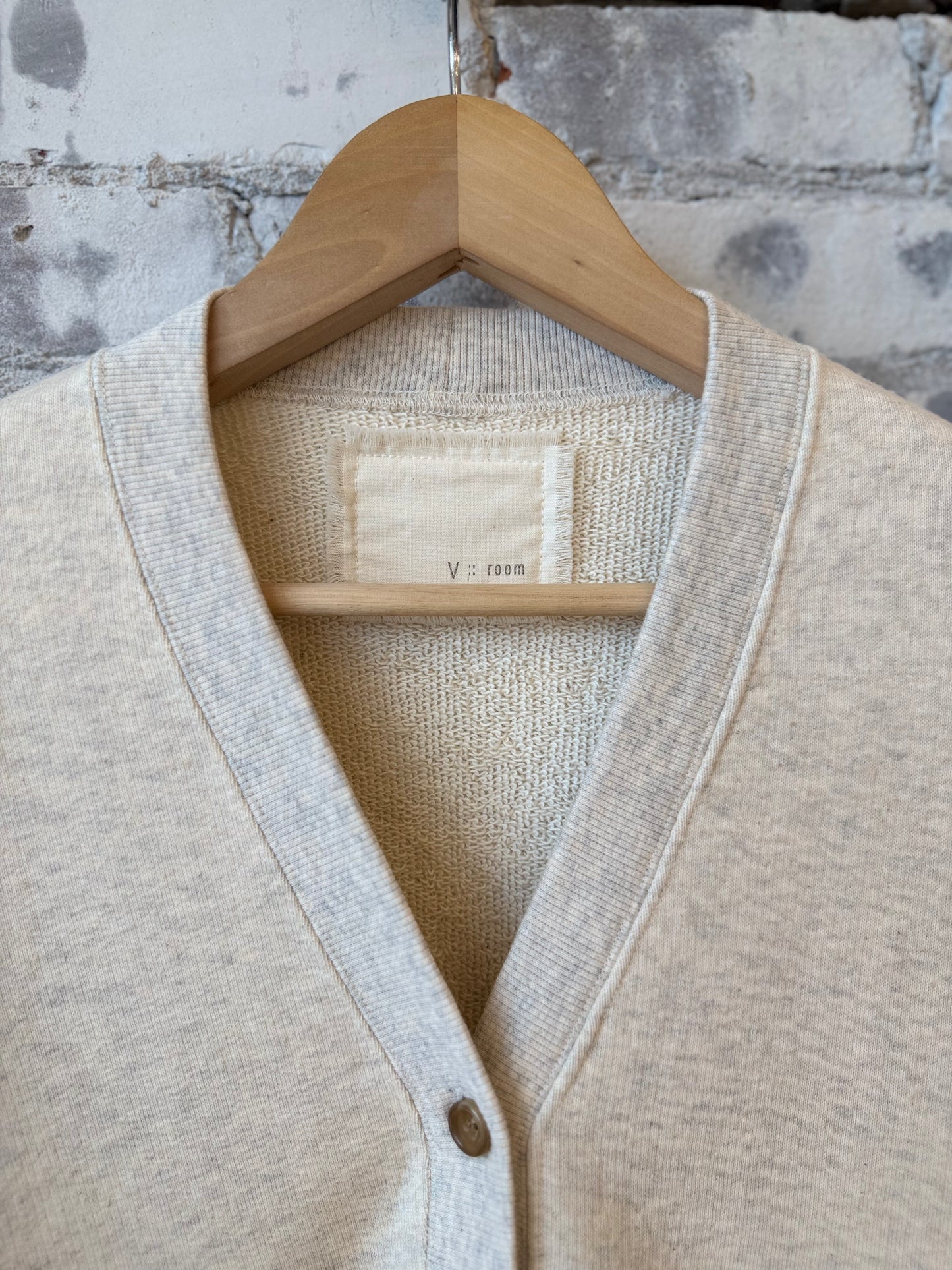 Loopback Cotton Tencel Cardigan - Oat Heather - DUNE + SALT