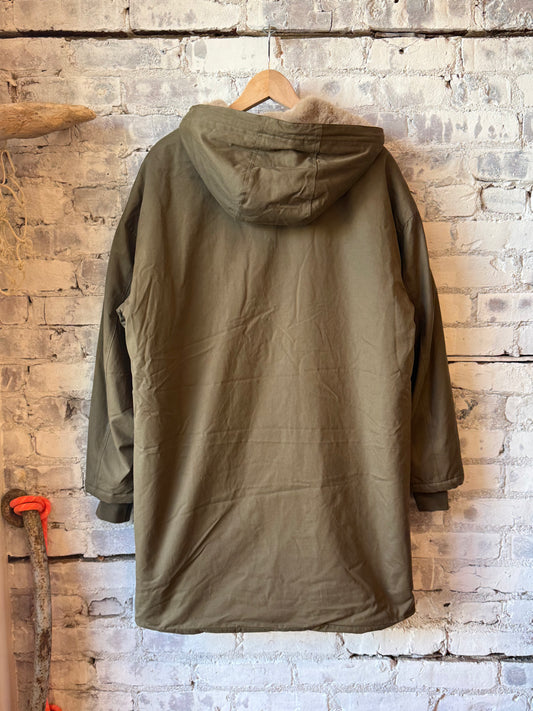 Women's Hartford Vader woven coat in army greenason.