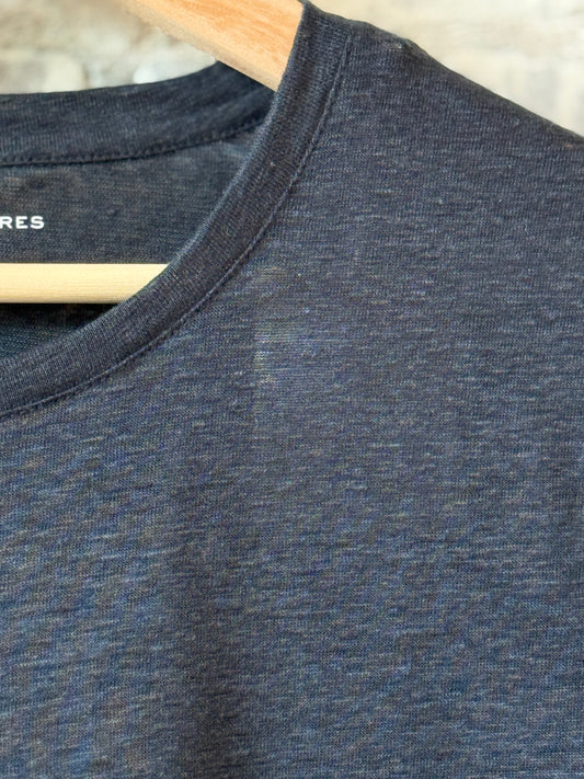 Stretch Linen SS Crewneck - Marine