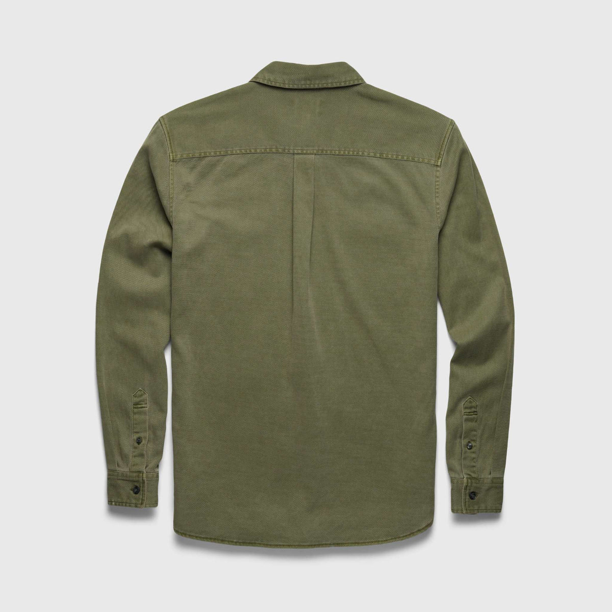 Men's Jeb Tencel shirt in deep lichen green by Surfside Supply, featuring a casual fit and soft, breathable fabric.