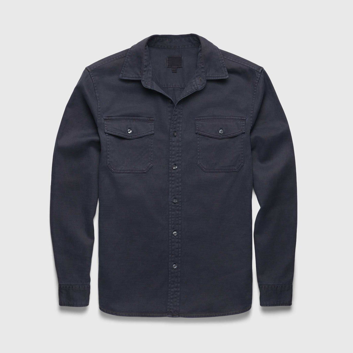 Men's navy Jeb Tencel shirt by Surfside Supply, featuring a relaxed fit and soft fabric with a garment dye finish.