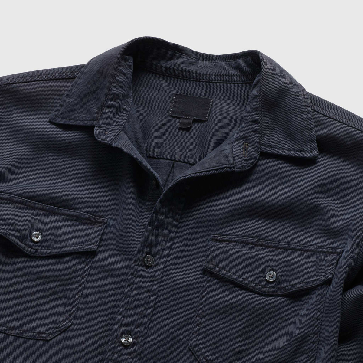 Men's navy Tencel shirt by Surfside Supply featuring a casual fit and garment dye finish.