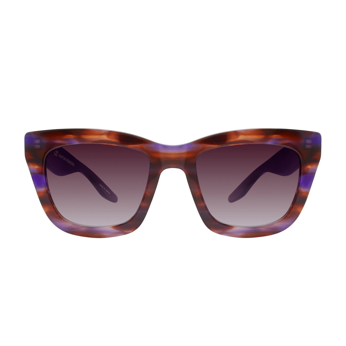 Barton Perreira Kateri Sunglasses in Monte Cristo and Passion with sleek frame and tinted lenses, front view.