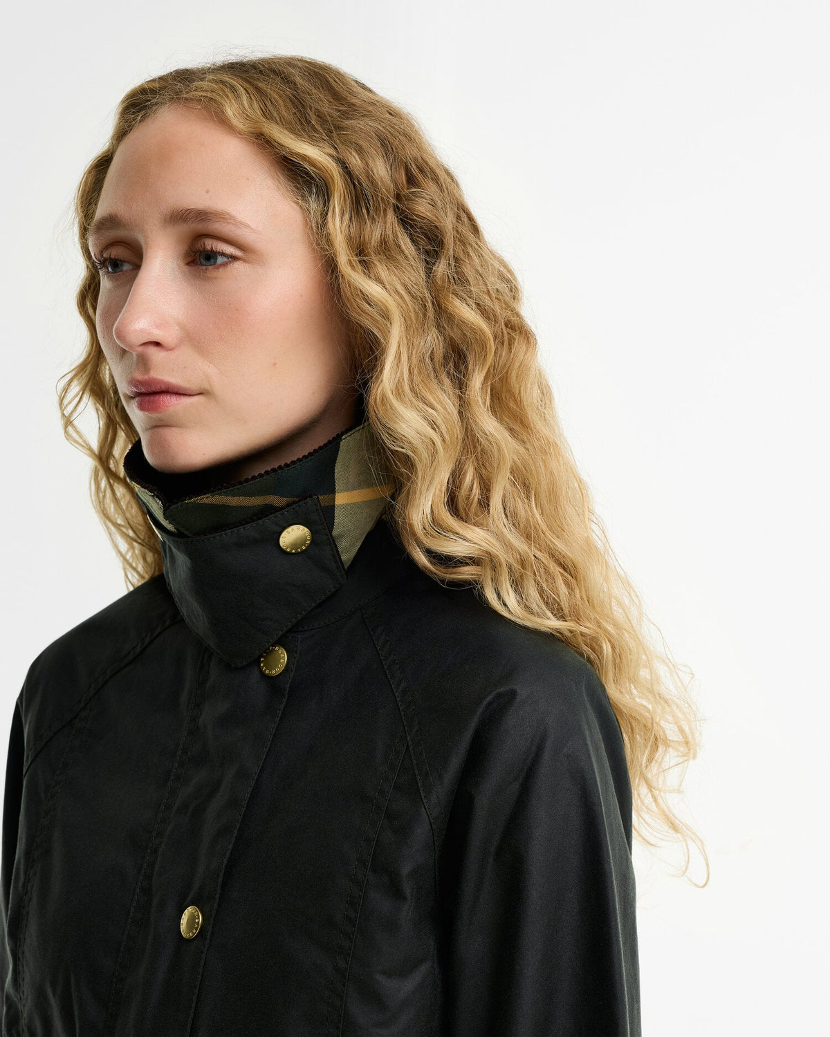 Cropped Beadnell Waxed Jacket - Sage/Ancient, detail