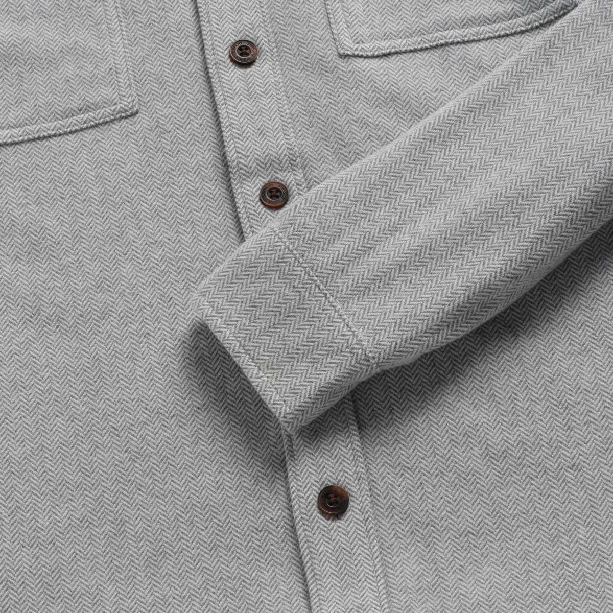 Surfside Supply Louis Soft Herringbone Overshirt - Sugar Swizzle Dark Gray