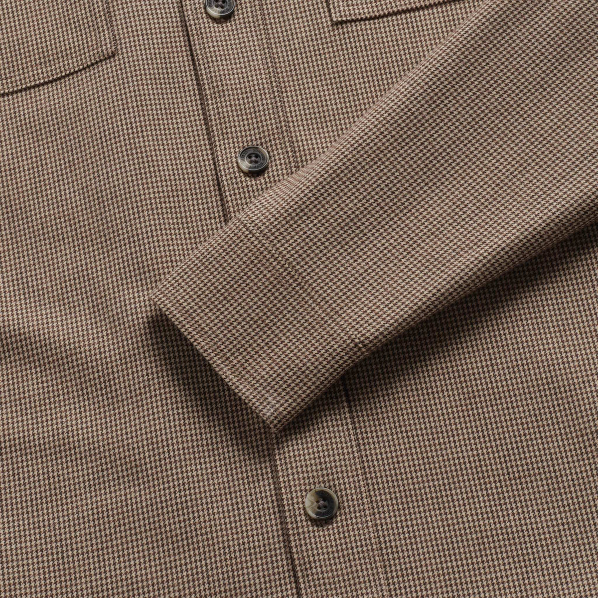 Surfside Supply Louis Soft Houndstooth Overshirt - Brown Dim Gray