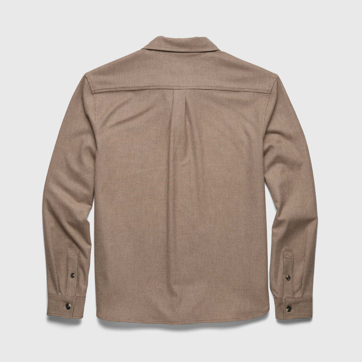 Men's Louis Soft Houndstooth Overshirt in brown from Surfside Supply, featuring a stylish houndstooth pattern and relaxed fit.