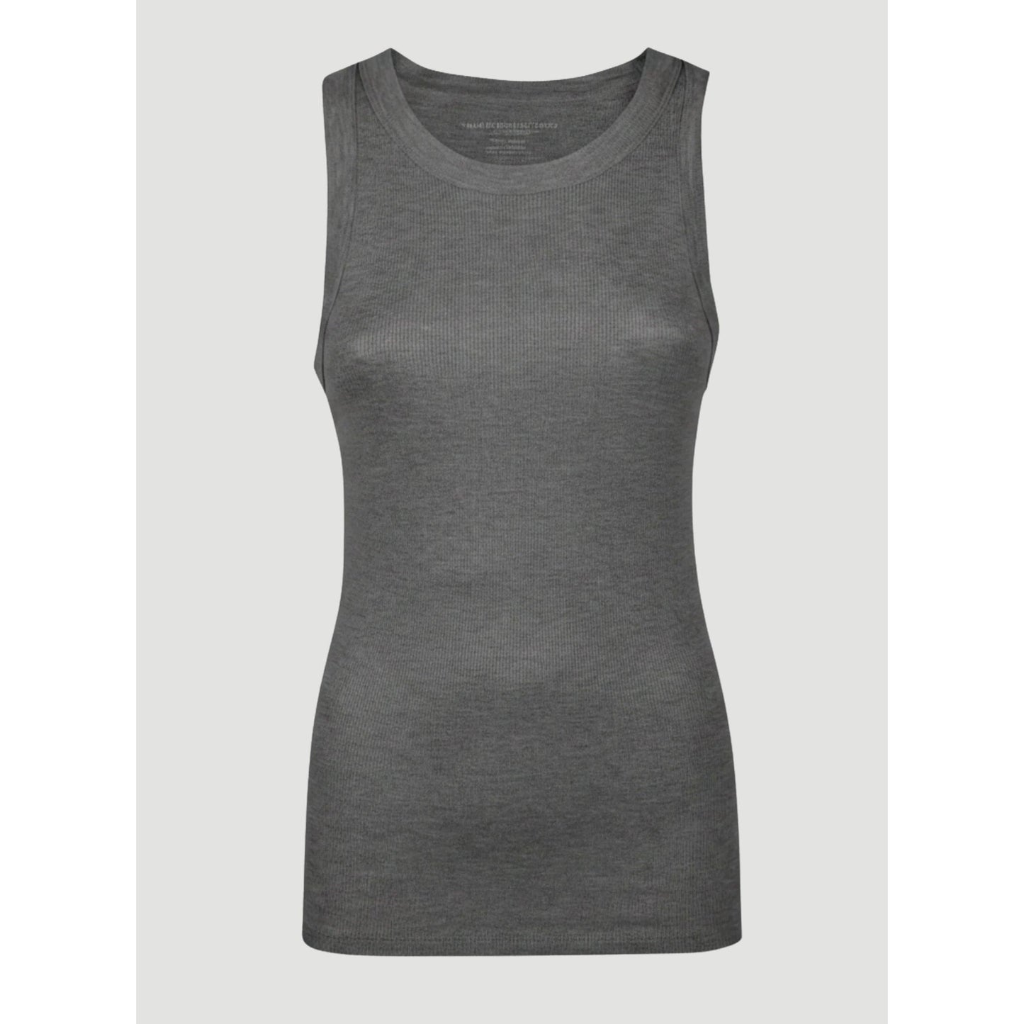 Majestic Filatures Soft Touch Metallic Baby Rib Crewneck Tank - Gris Chin Clair Dim Gray