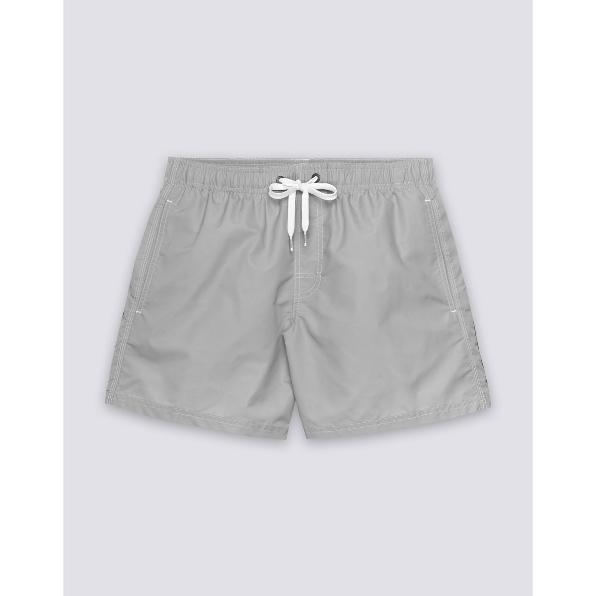 Men's silver Sundek Iconic Taffeta elastic waist boardshort with a relaxed fit and stylish design.