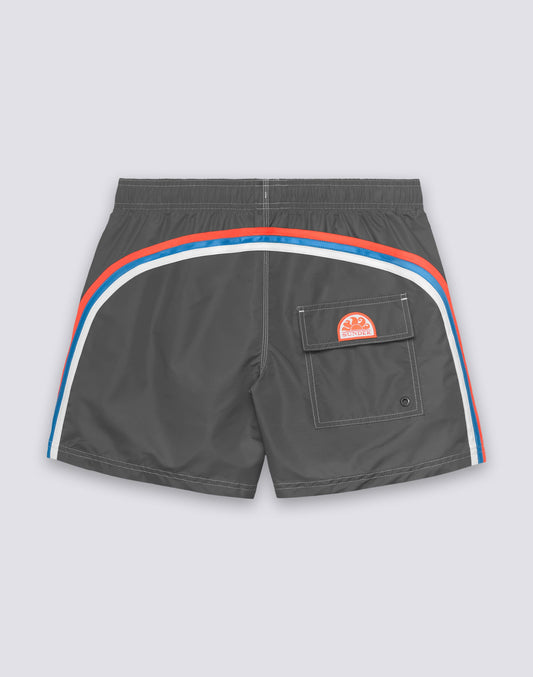 Sundek Iconic Taffeta Elastic Waist Boardshort - Medium Grey Dim Gray