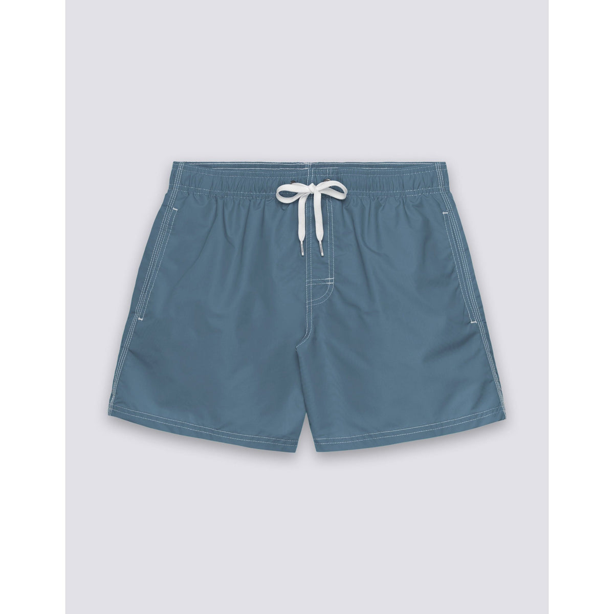 Men's Sundek Iconic Taffeta Elastic Waist Boardshort in aviation blue, showing the lightweight fabric and elastic waistband.