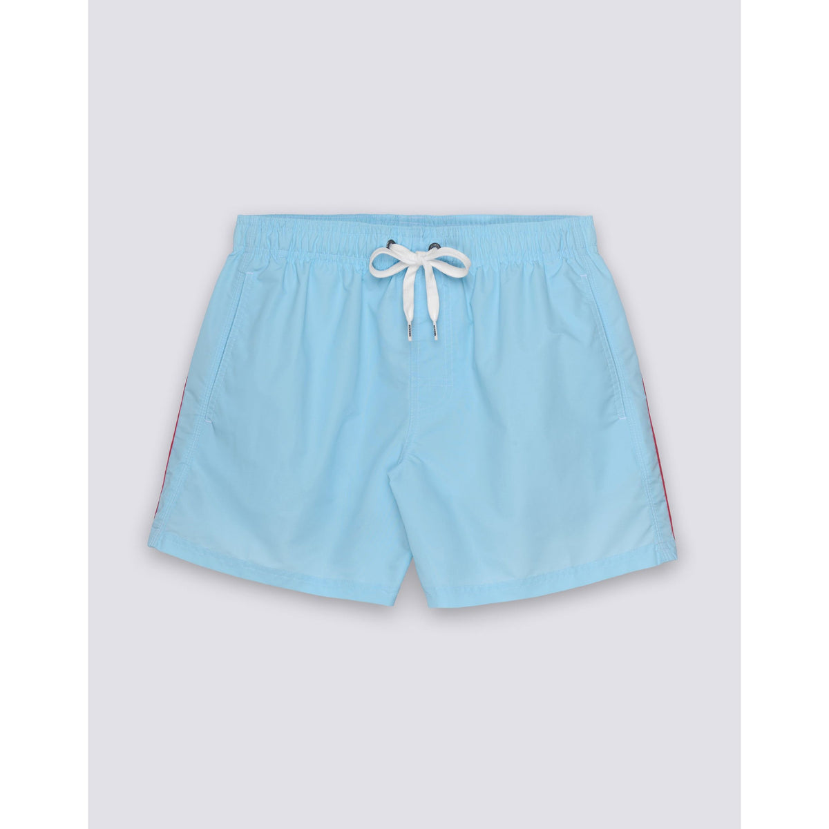 Men's Sundek Iconic Taffeta Elastic Waist Boardshort in Vintage Glacier with a relaxed fit and vibrant blue color.