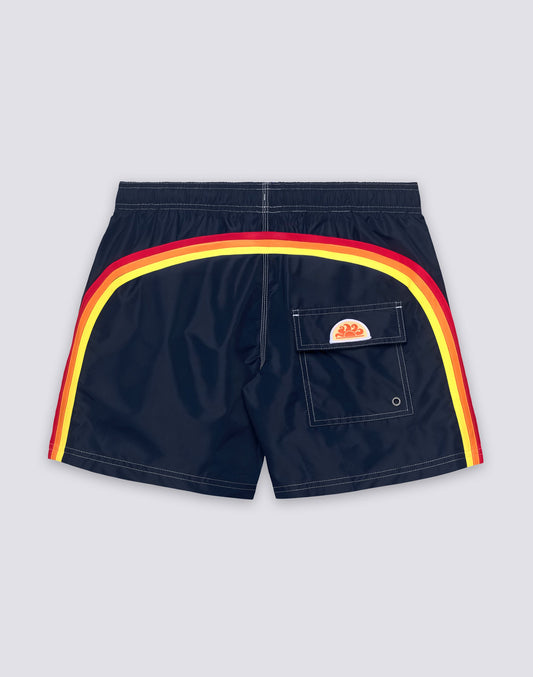 Sundek Iconic Taffeta Elastic Waist Boardshort - Vintage Dark Navy Dark Slate Gray