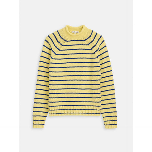 Alex Striped Rollneck In Cotton - Honeycomb/Deep Royal - DUNE + SALT