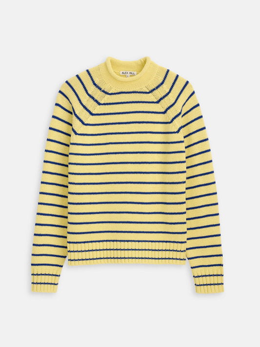 Alex Striped Rollneck In Cotton - Honeycomb/Deep Royal - DUNE + SALT