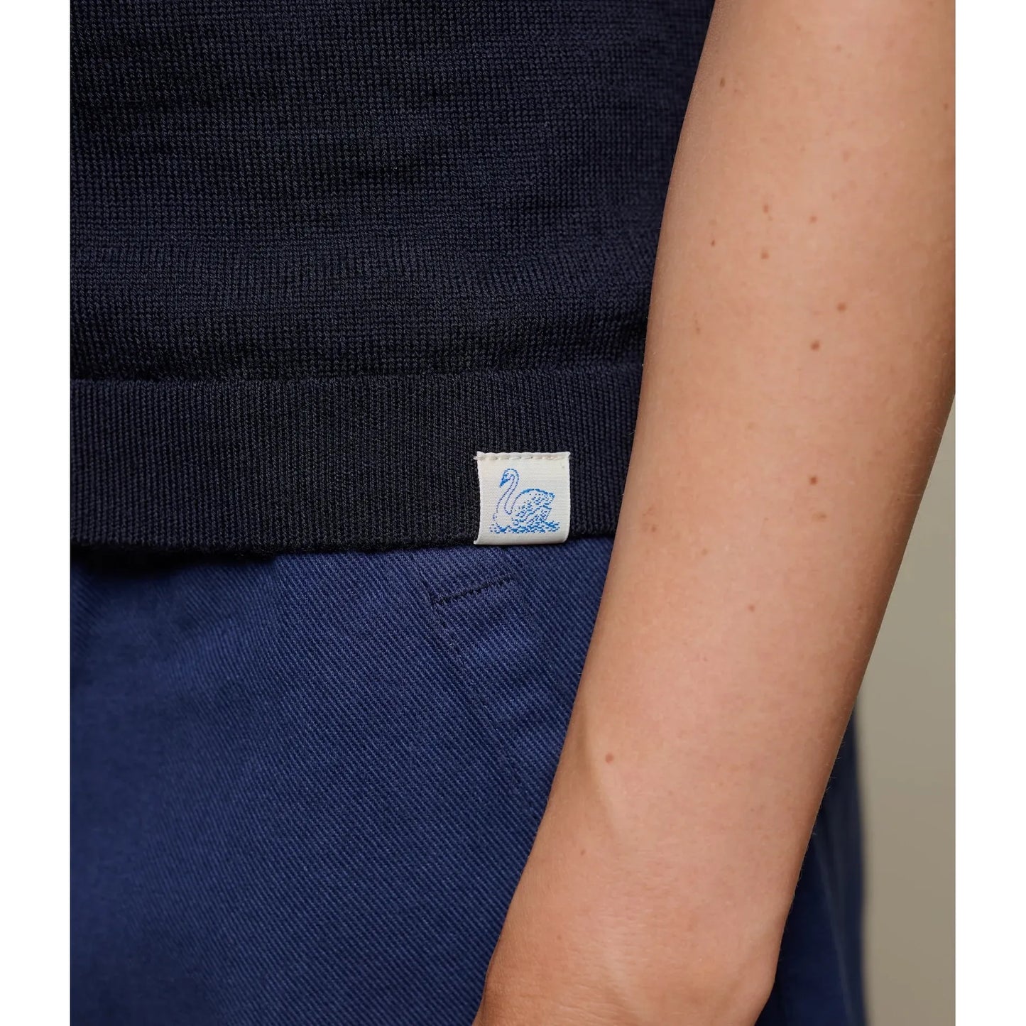 Refined Merino Wool Short Sleeve Women's T-Shirt - Dark Navy - DUNE + SALT