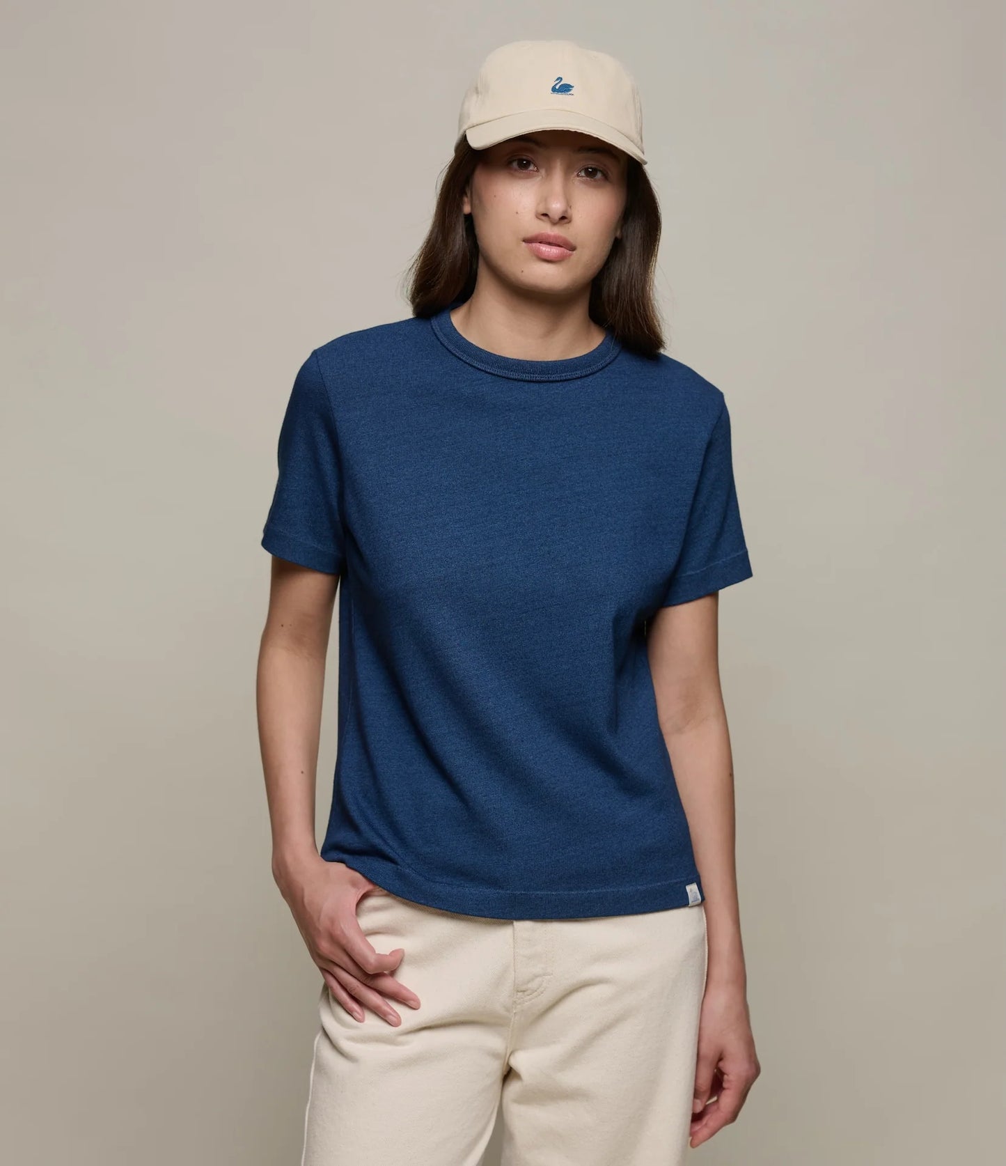 Supple Authentic Jersey Cotton Women's T-Shirt - Indigo - DUNE + SALT