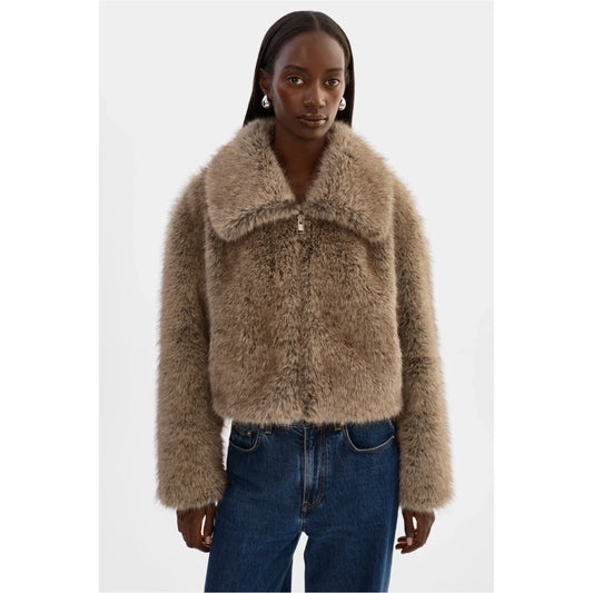 Nova Faux Fur Coat - Wolf - DUNE + SALT