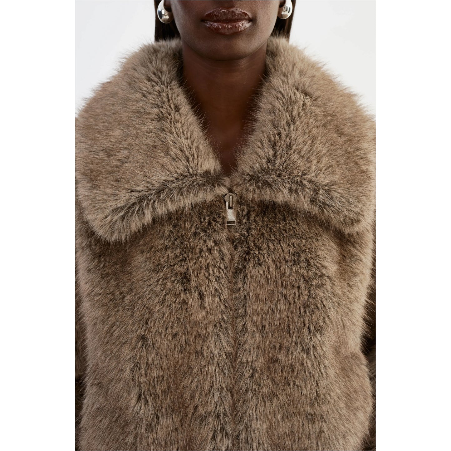 Nova Faux Fur Coat - Wolf - DUNE + SALT